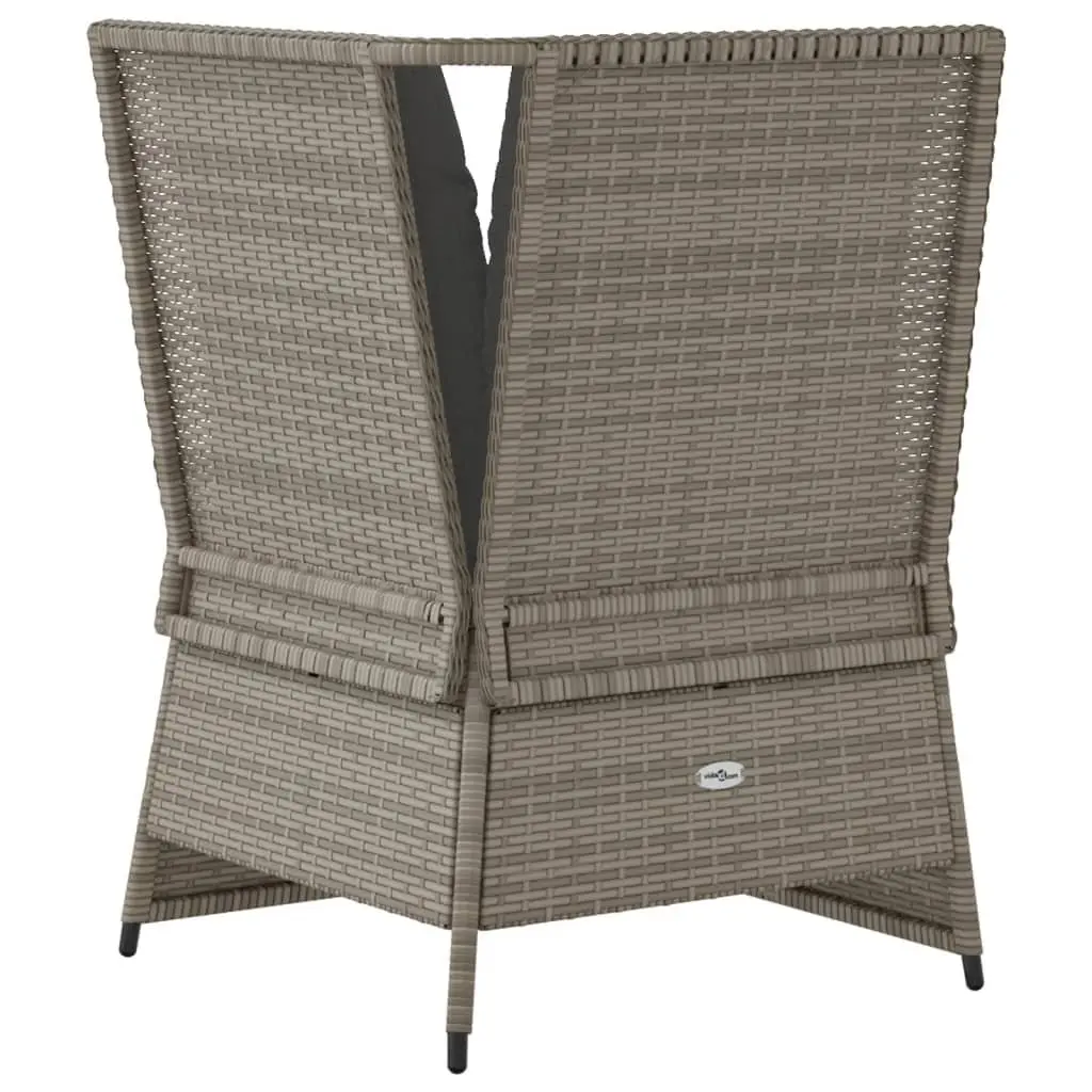 Garden Corner Sofa with Cushions Grey Poly Rattan Outdoor Seating