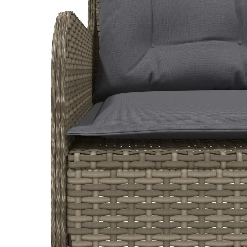 L-Shaped Garden Sofa with Cushions Grey Poly Rattan Outdoor Patio Furniture