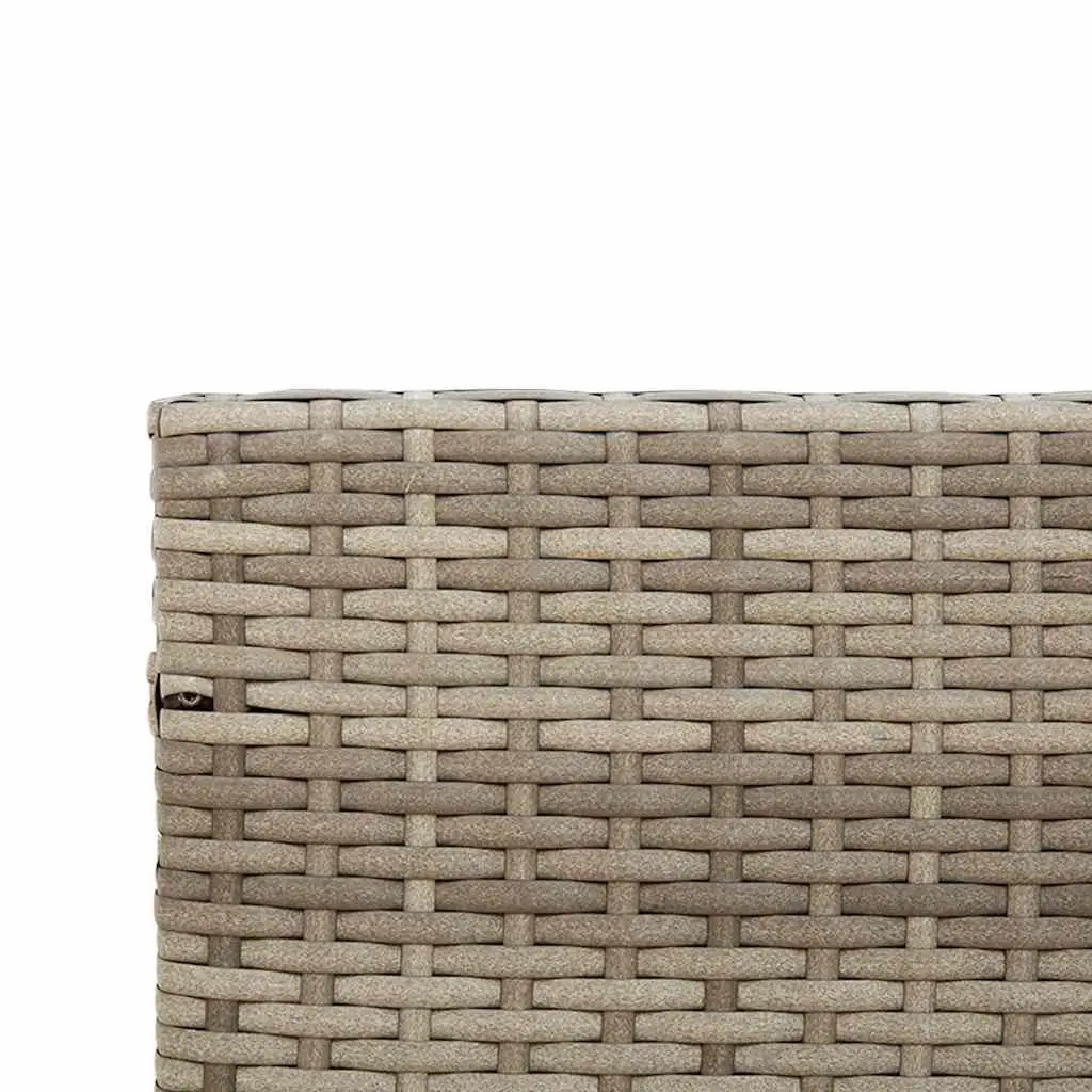 L-Shaped Garden Sofa Set with Table Grey Poly Rattan Outdoor Patio Furniture
