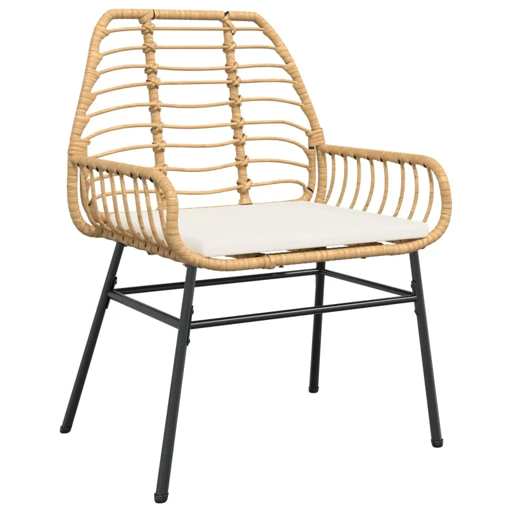 Garden Chairs Outdoor Use 2 Piece Set with Cushions Brown