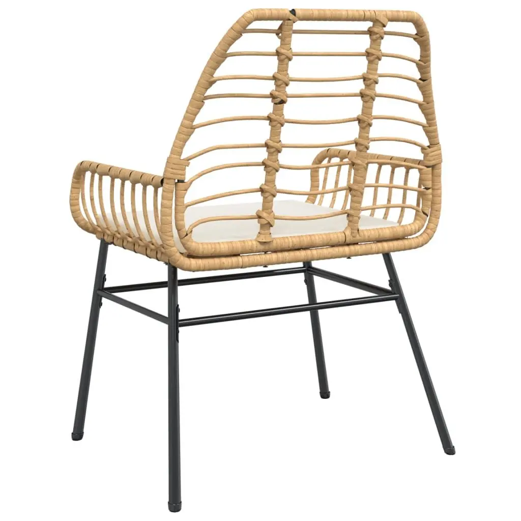 Garden Chairs Outdoor Use 2 Piece Set with Cushions Brown