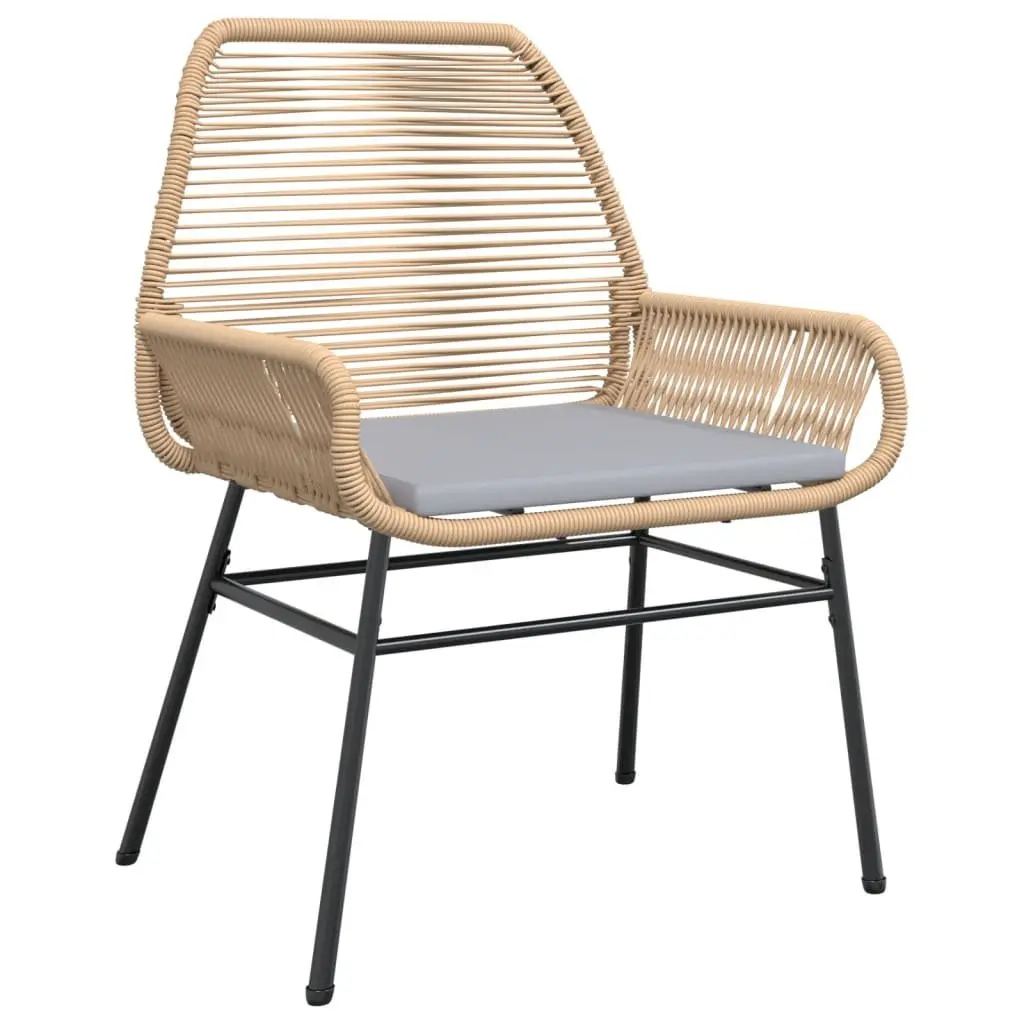 Outdoor Garden Chairs Set 2 pcs for Patio Brown Rattan with Cushions