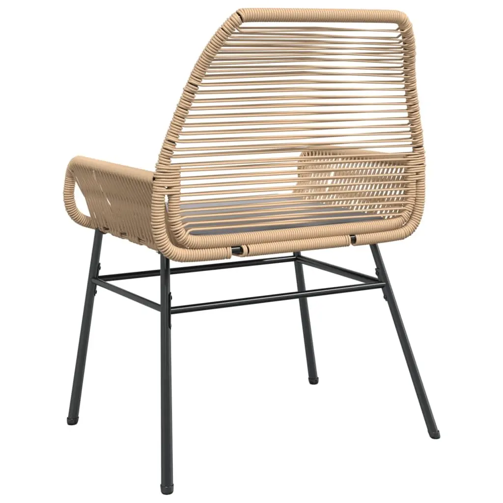 Outdoor Garden Chairs Set 2 pcs for Patio Brown Rattan with Cushions