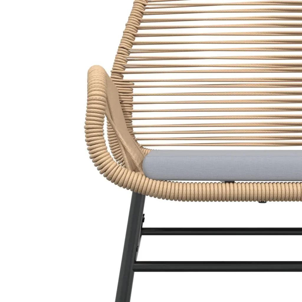 Outdoor Garden Chairs Set 2 pcs for Patio Brown Rattan with Cushions