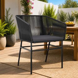 Specifications for 2-Piece Black Outdoor Garden Chairs Set