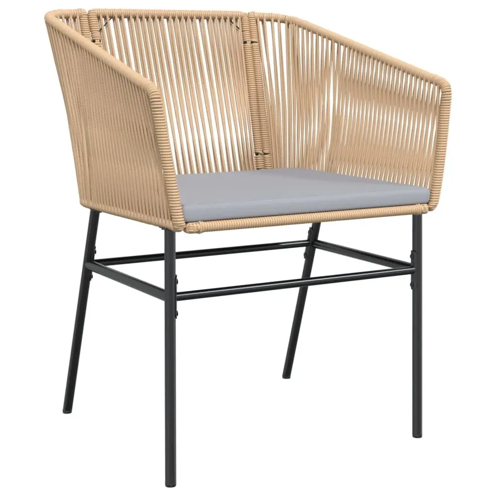 Outdoor Garden Chairs 2 pcs Brown with Cushions Poly Rattan Seating Set