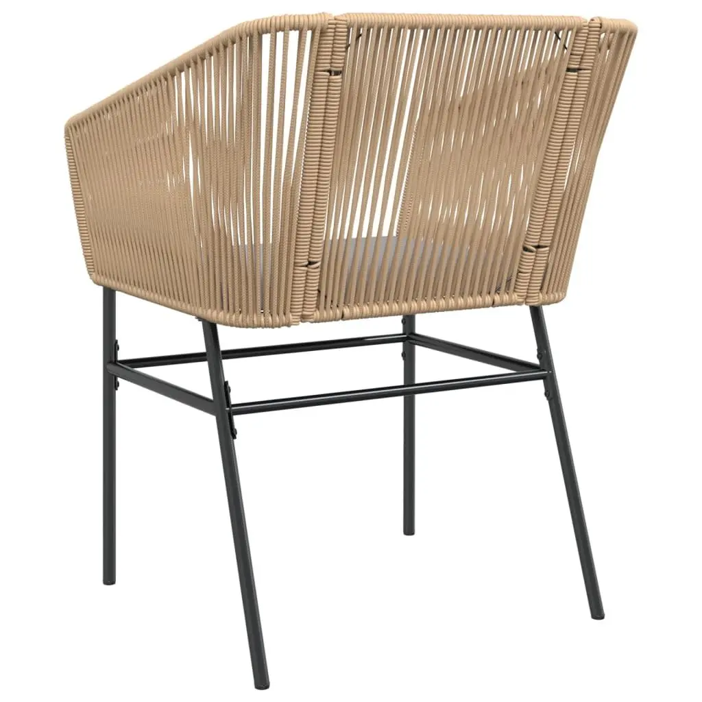 Outdoor Garden Chairs 2 pcs Brown with Cushions Poly Rattan Seating Set