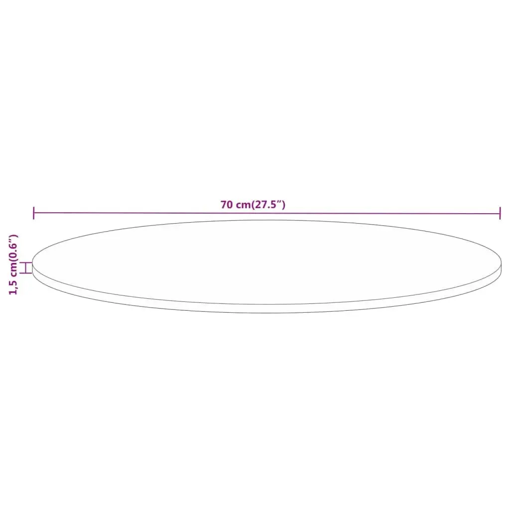 Round Solid Mango Wood Table Top Ø 70cm