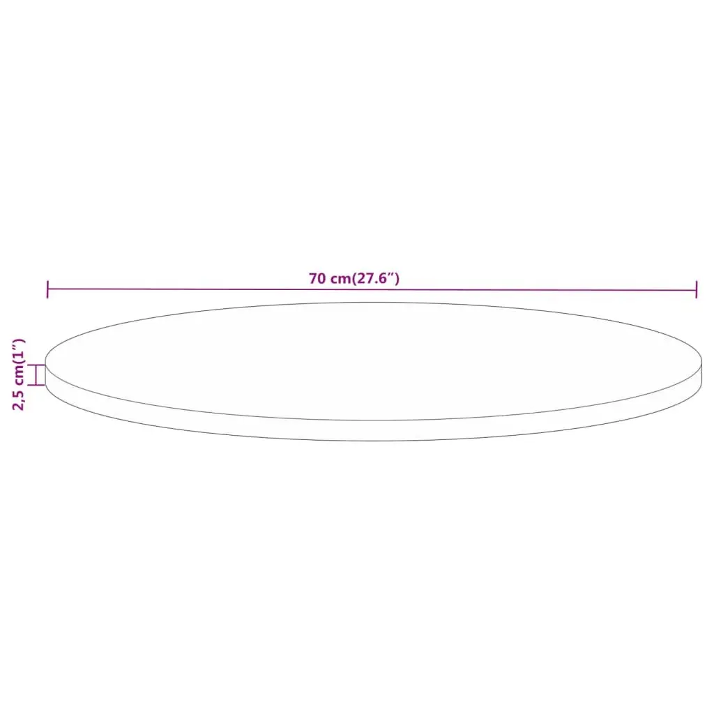 Round Wooden Table Top Ø 70cm in Mango Wood