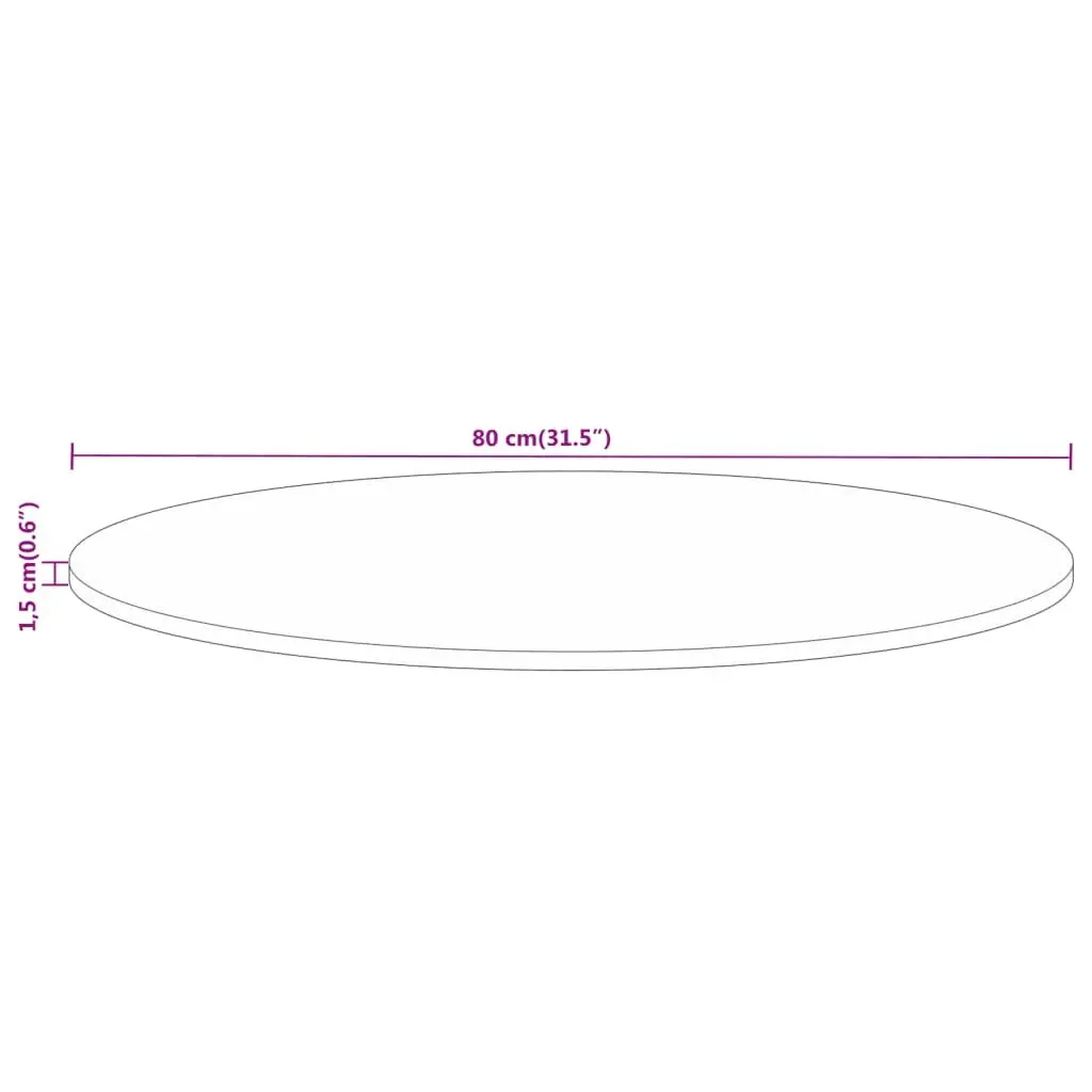 80cm Round Solid Mango Wood Table Top