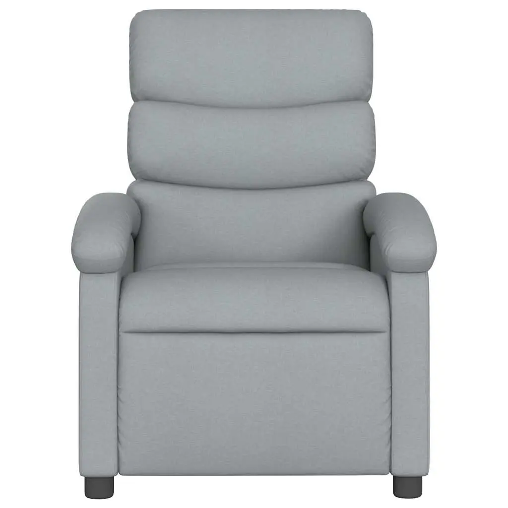 Massage Recliner Chair Living Room Grey Fabric Manual Reclining 6 Points