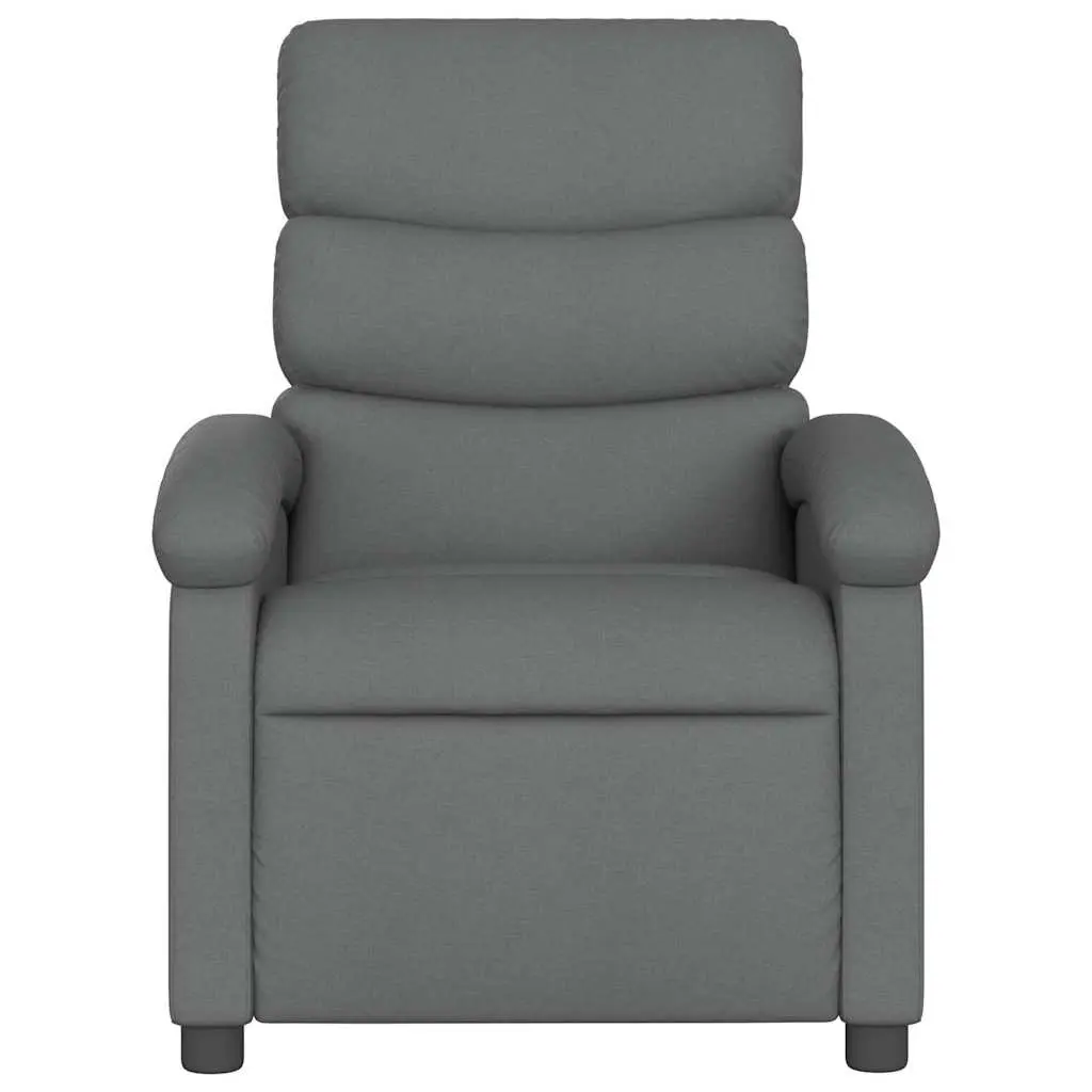 Massage Recliner Chair Manual Recline Armchair Vibration Lounger Grey Fabric