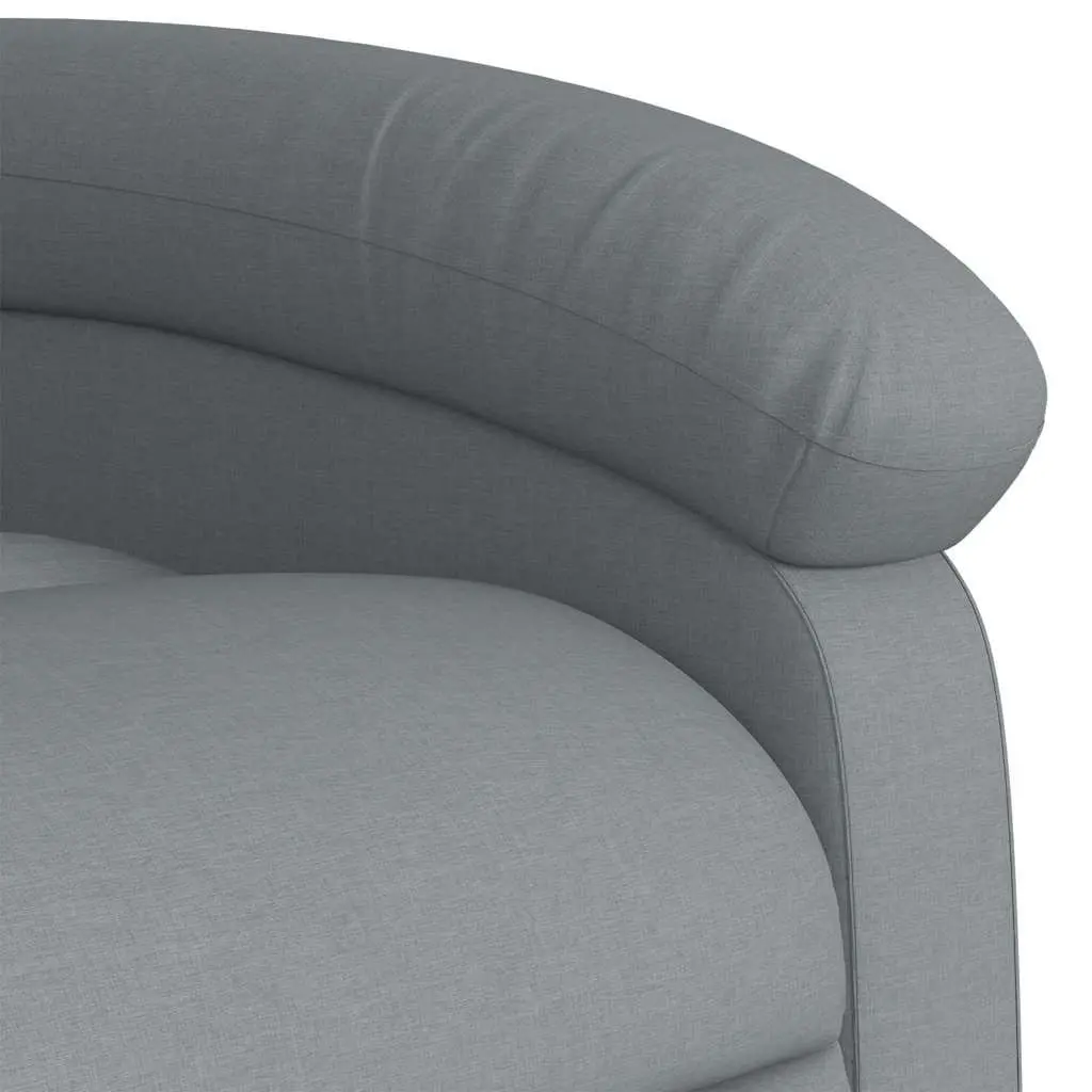 Massage Recliner Chair for Home Light Grey Fabric Manual Recline 6 Vibration Points