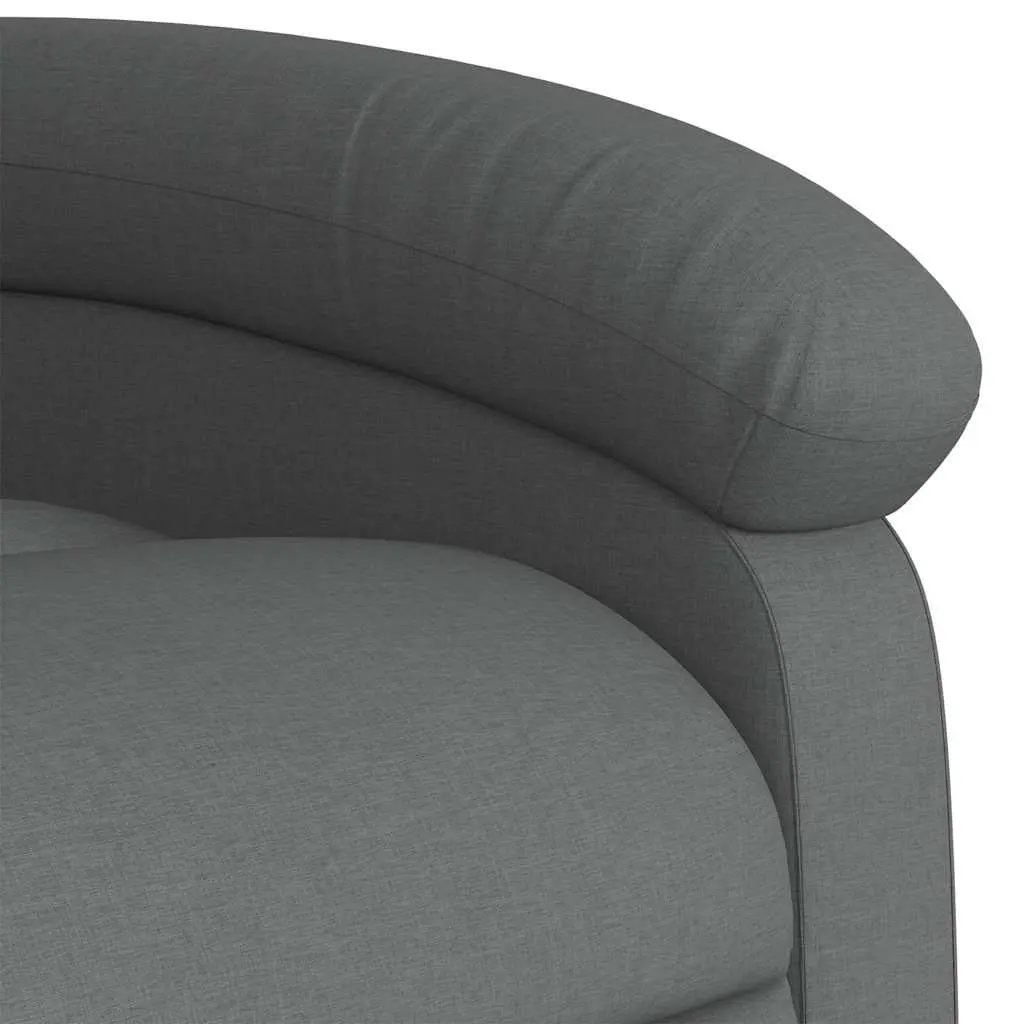 Massage Recliner Chair for Living Room Grey Fabric Manual Recline 6 Vibration Points