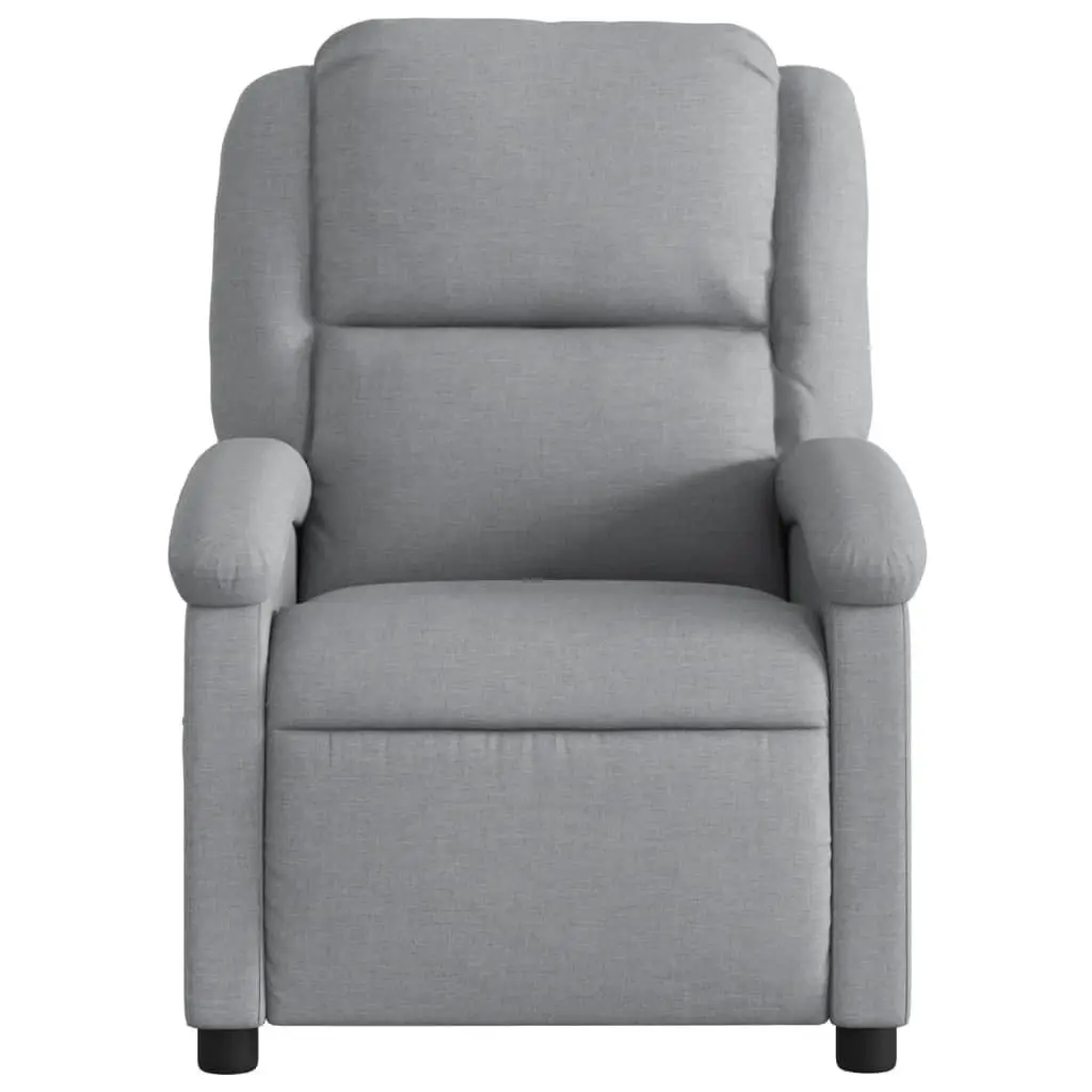 Recliner Chair Manual Reclining Armchair Grey Fabric Lounge Seat Adjustable 135 Degrees