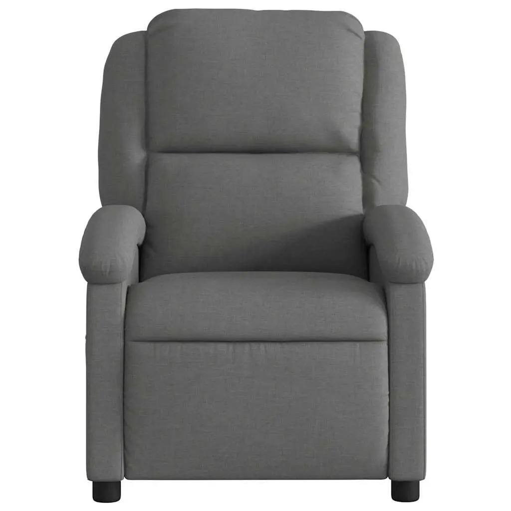 Recliner Chair Living Room Grey Fabric Manual Recline Armchair