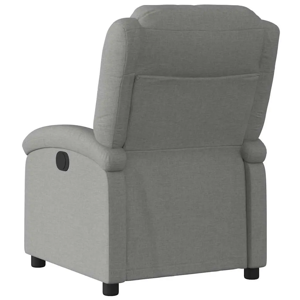Recliner Chair Living Room Grey Fabric Manual Recline Armchair