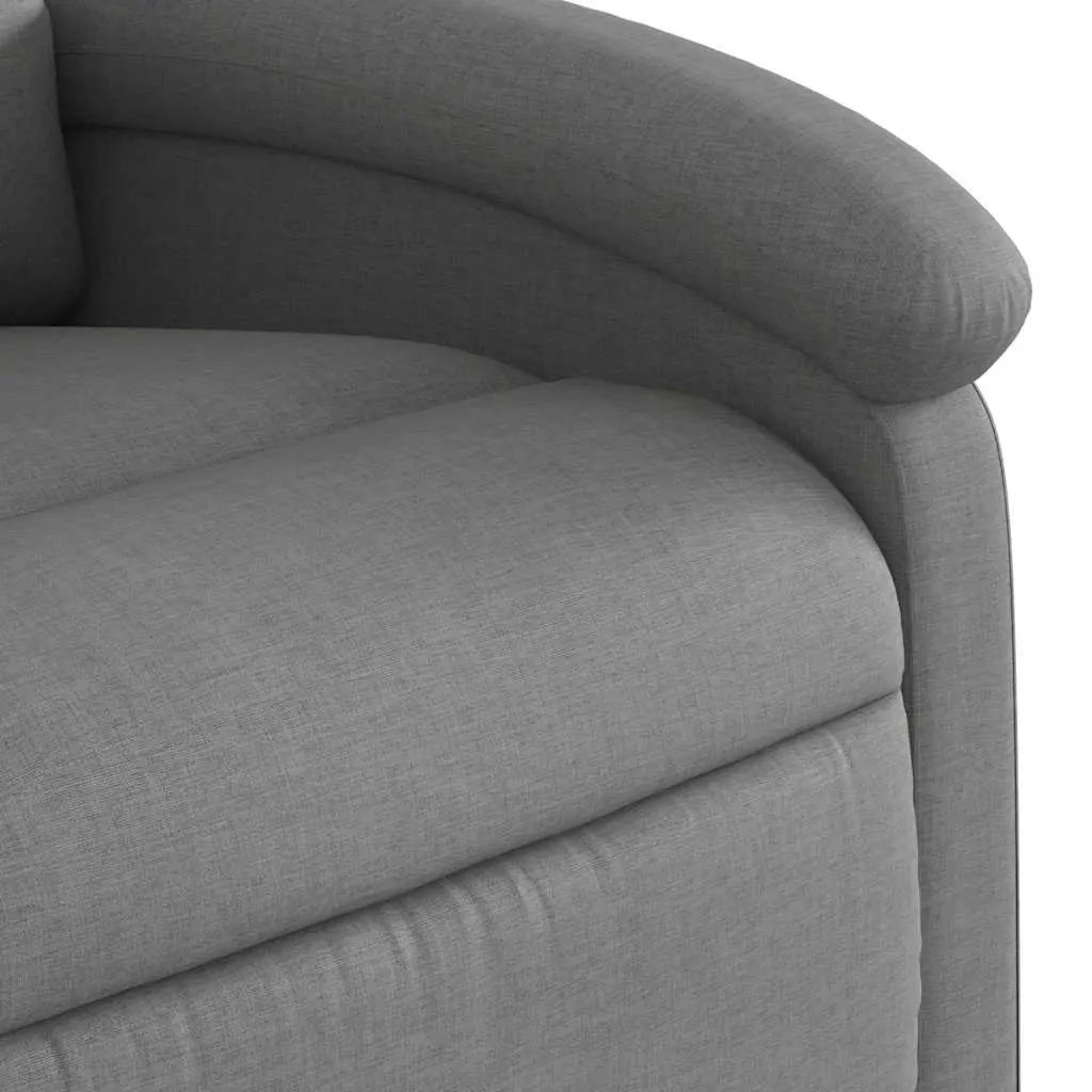 Recliner Chair Living Room Grey Fabric Manual Recline Armchair