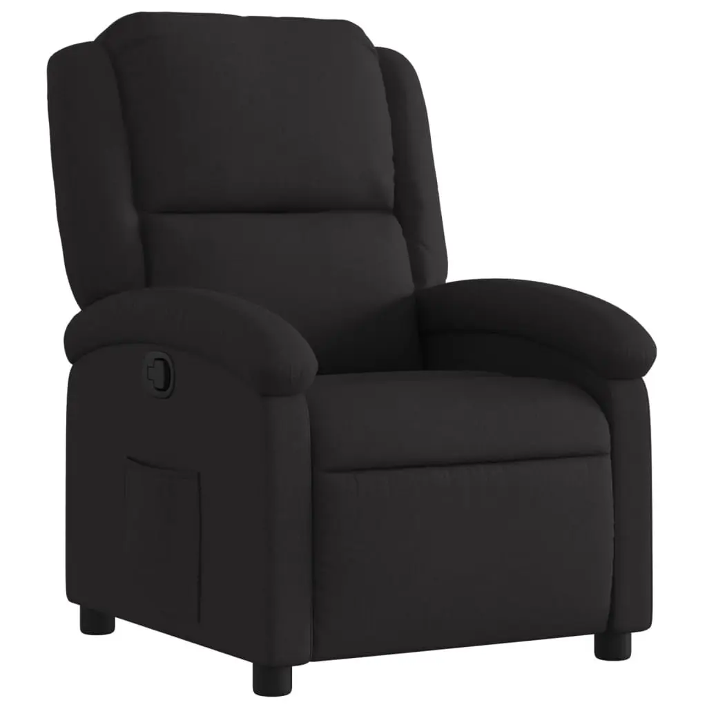 Recliner Chair Black Fabric Manual Reclining Armchair Home Furniture
