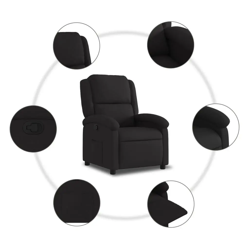 Recliner Chair Black Fabric Manual Reclining Armchair Home Furniture