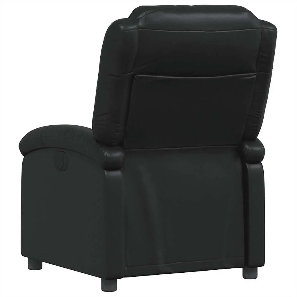 Recliner Chair Black Faux Leather Manual Reclining Armchair Lounge Seat