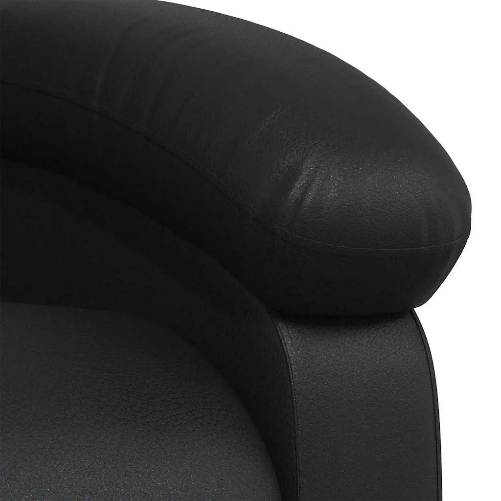 Recliner Chair Black Faux Leather Manual Reclining Armchair Lounge Seat