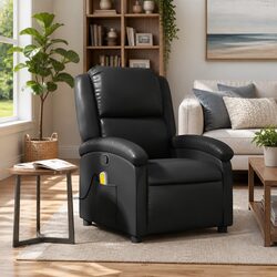 Massage Recliner Armchair Manual Reclining Footrest Vibration Lounge Chair