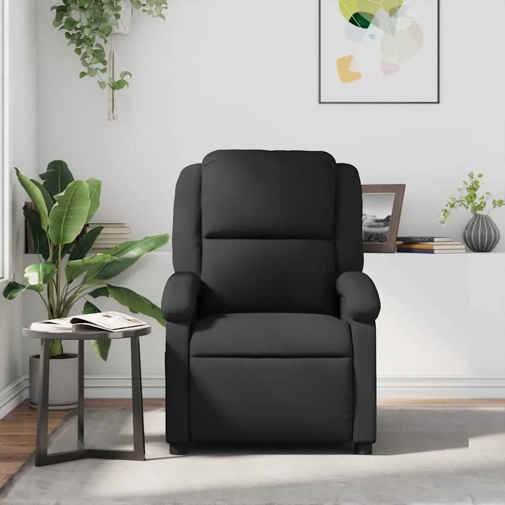 Black Recliner Armchair with Manual Function