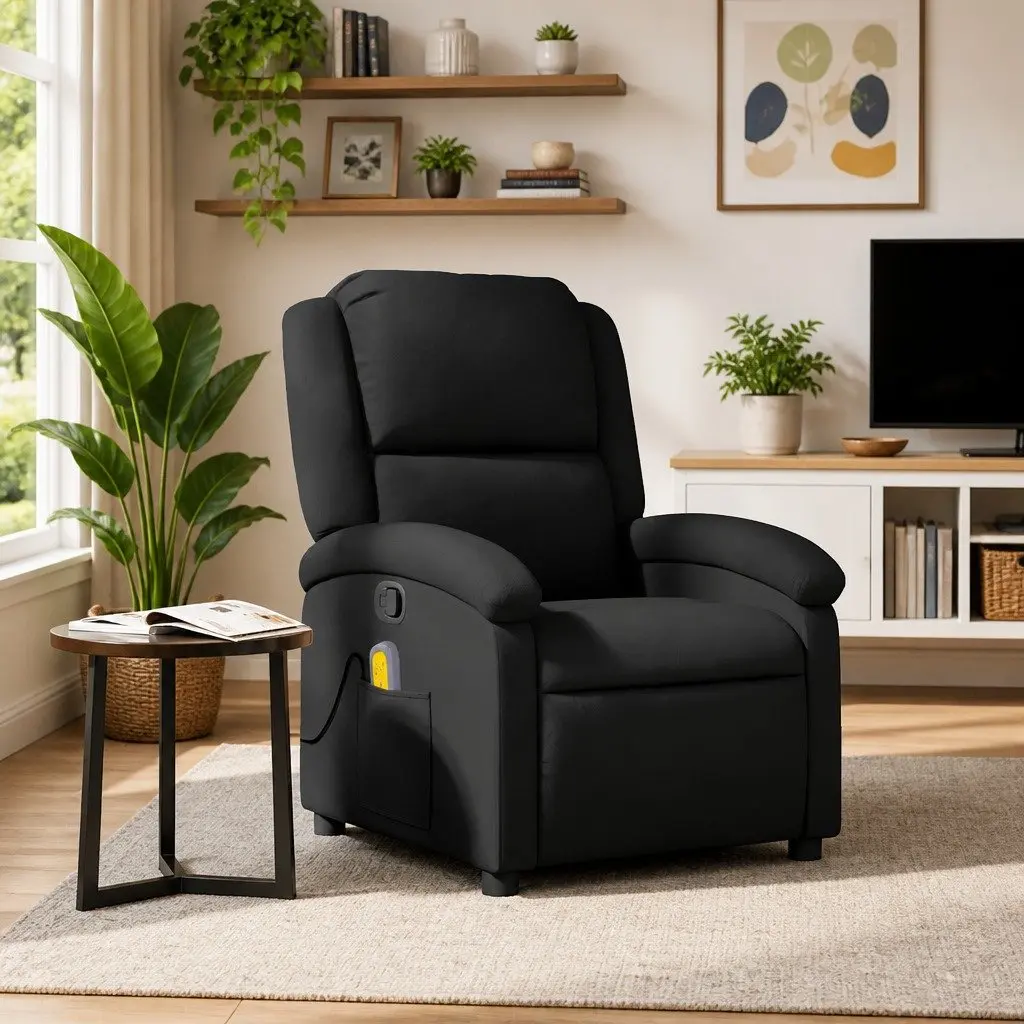 Black Manual Reclining Massage Chair