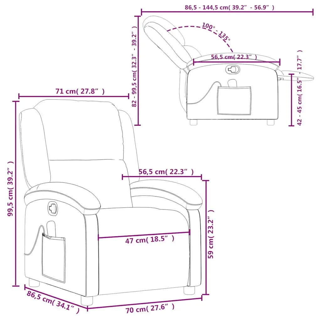 Black Manual Reclining Massage Chair