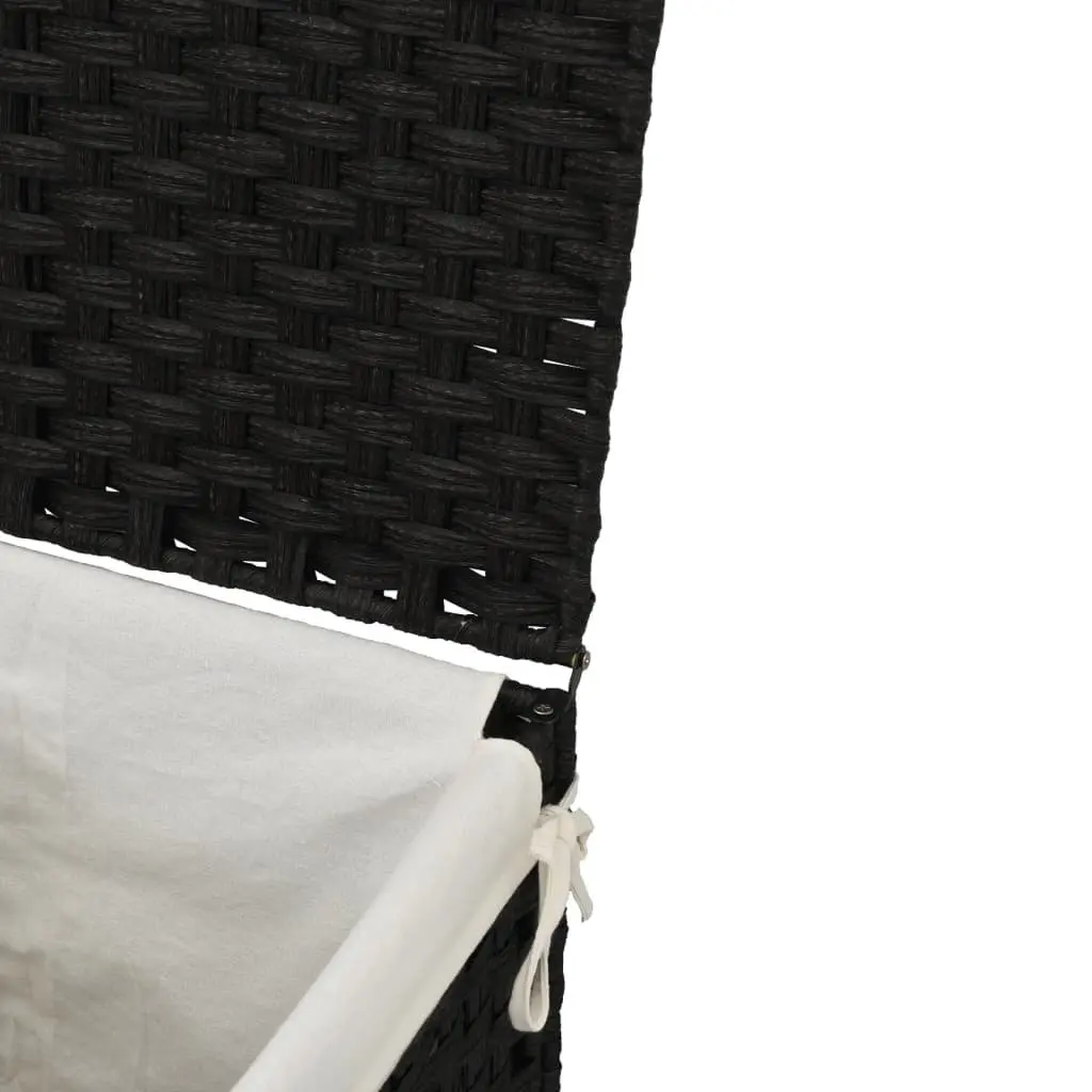 Laundry Basket with Lid for Bathroom or Laundry Room Black 46 x 33 x 60 cm Foldable Storage Hamper Removable Inner Bag