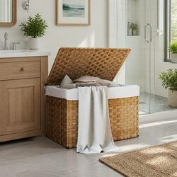 Laundry Basket with Lid: 55.5 x 35 x 34 cm