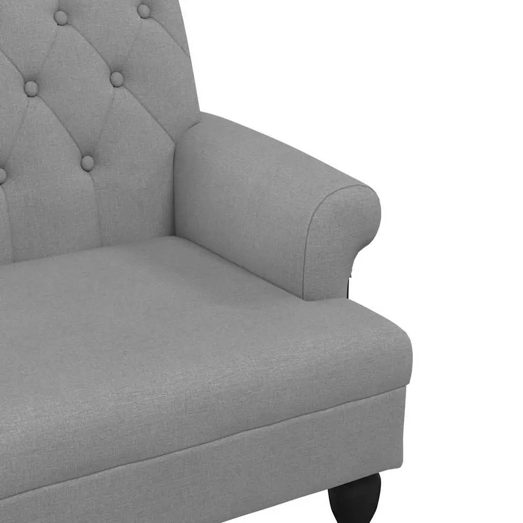 Fabric Bench for Home or Office Grey Padded Seating with Backrest and Armrests 120 x 62 x 75.5 cm