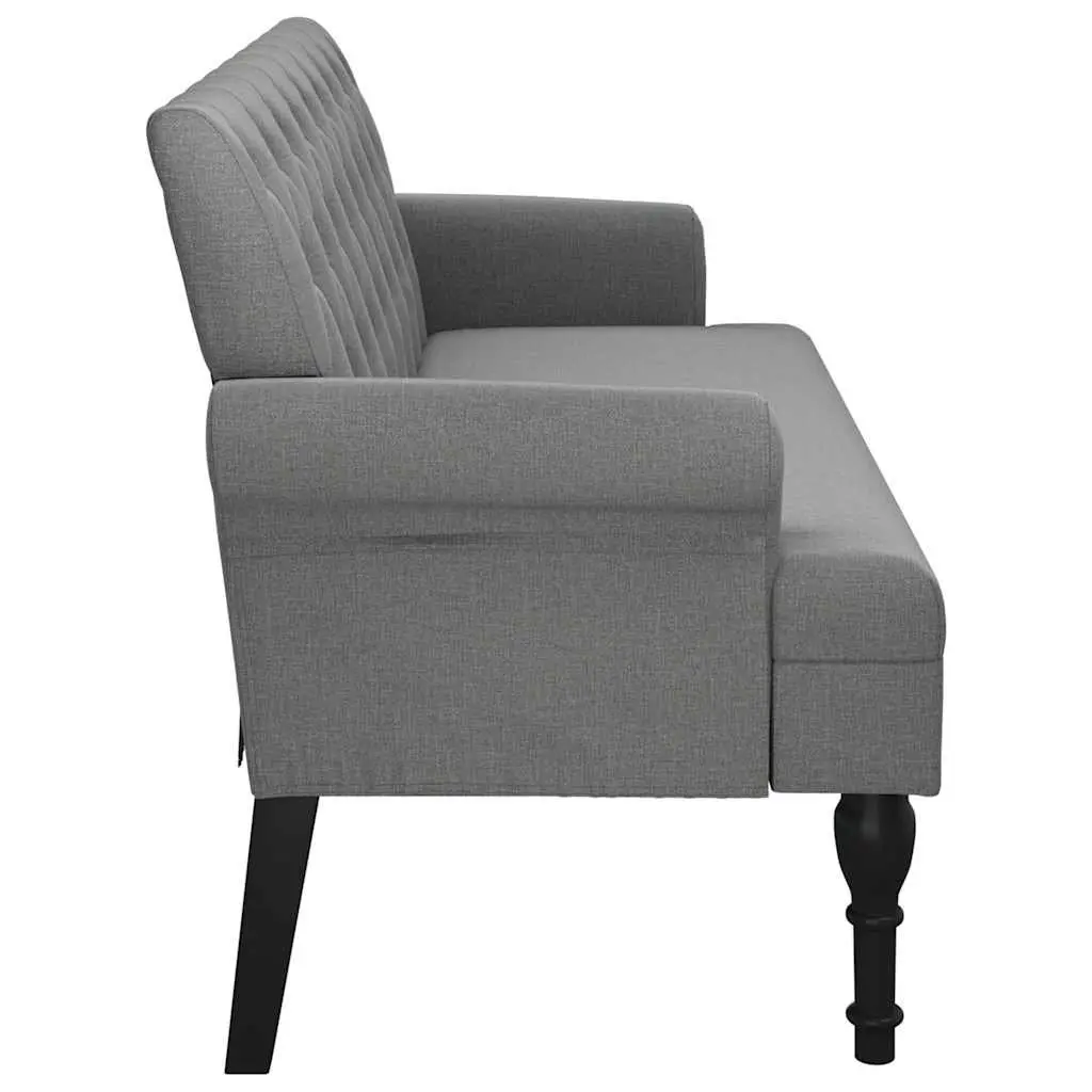 Fabric Bench with Backrest for Living Room or Office Grey 120 x 62 x 75.5 cm