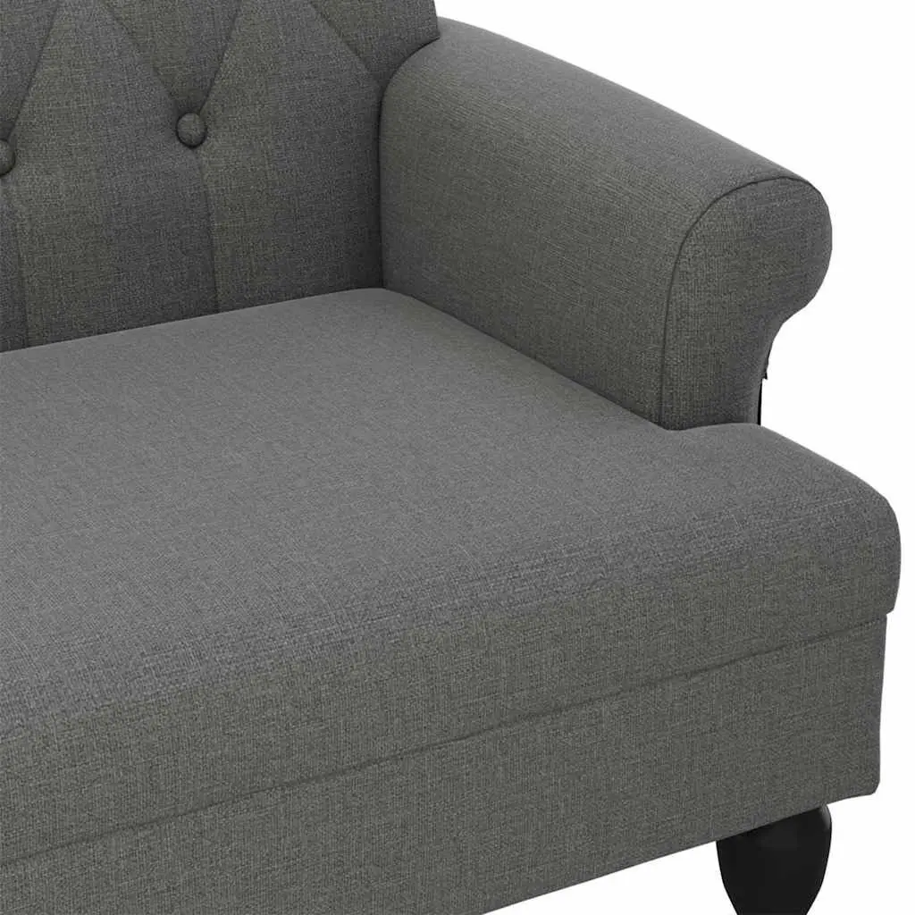 Fabric Bench with Backrest for Living Room or Office Grey 120 x 62 x 75.5 cm