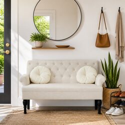 Bench with Backrest: Dimensions 120 x 62 x 75.5 cm