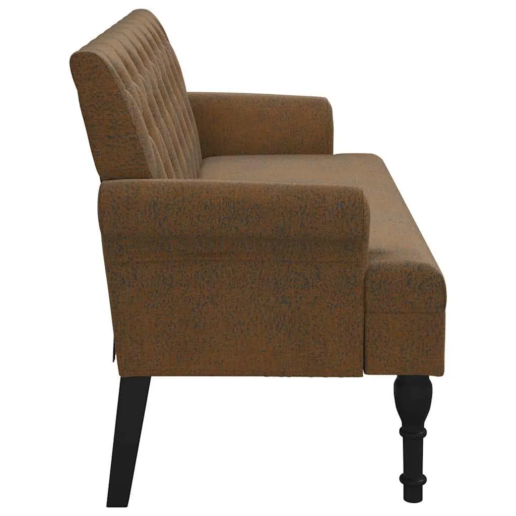Faux Suede Leather Padded Bench with Backrest