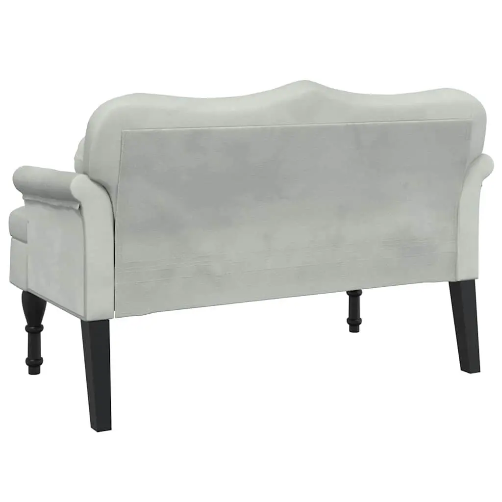 Bench for Home Office Light Grey Velvet Seating