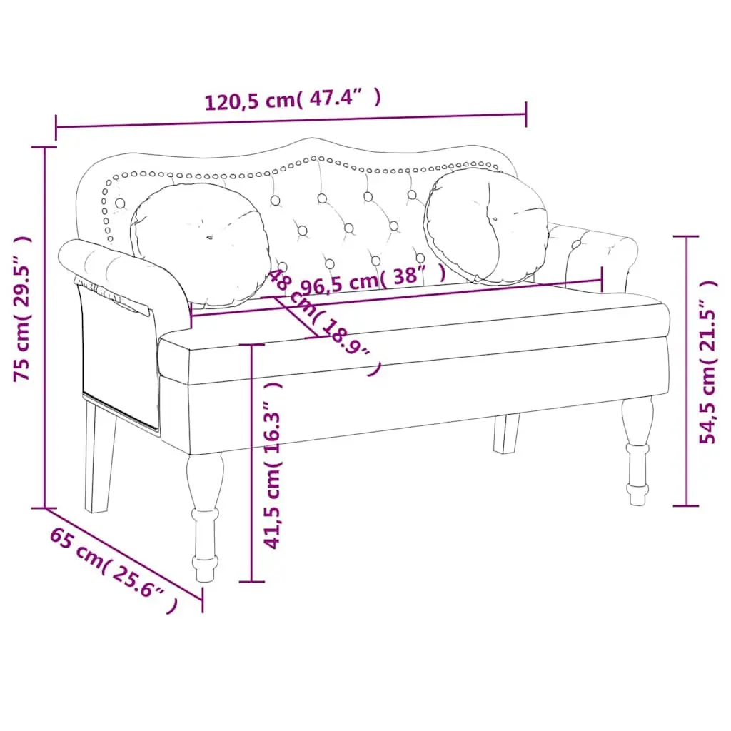 Bench for Home Office Light Grey Velvet Seating