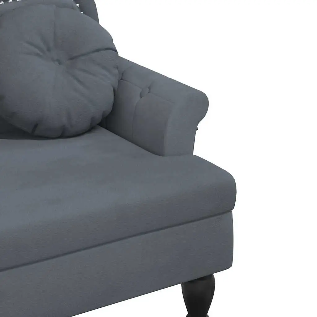 Grey Velvet Bench with Detailed