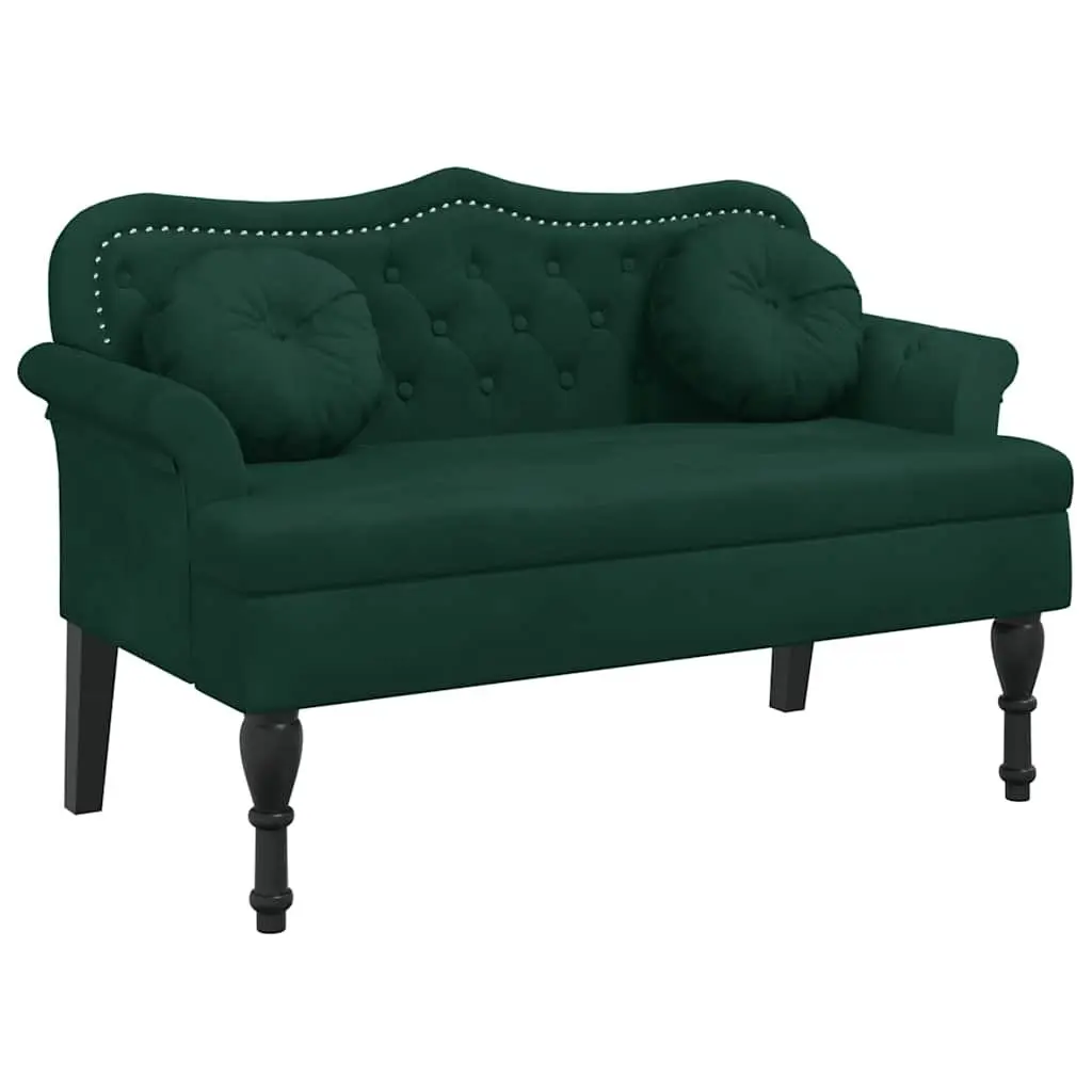 Bench for Living Room Dark Green Velvet 120.5L x 65W x 75H cm