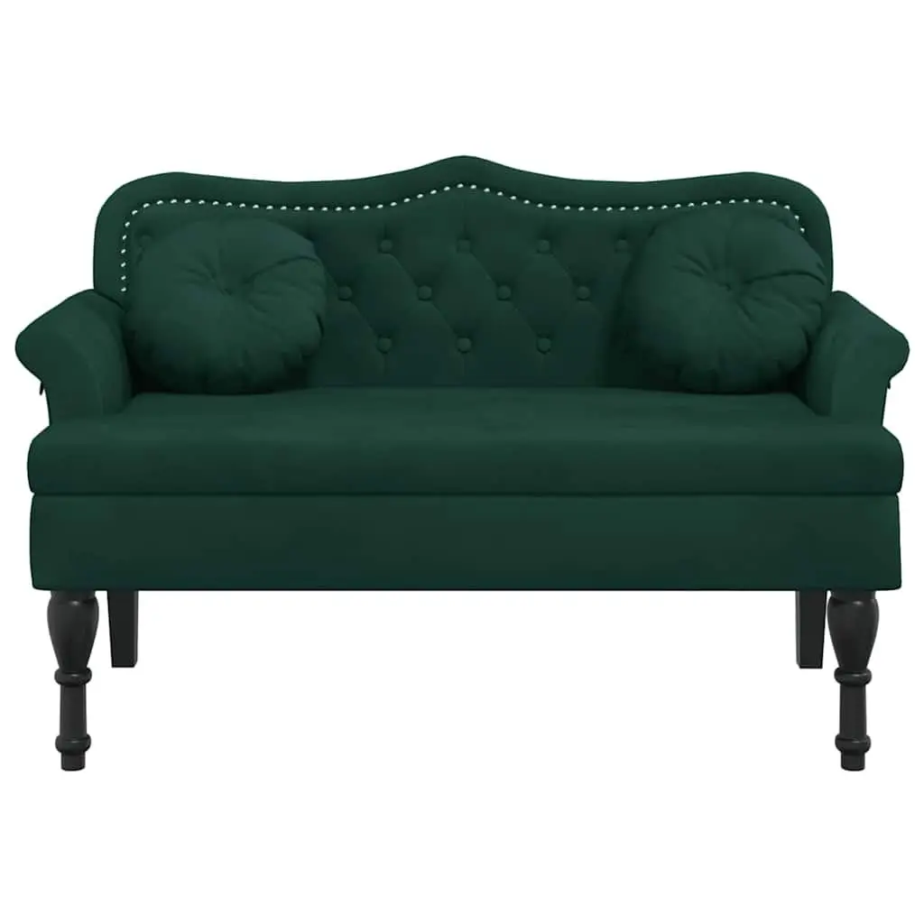 Bench for Living Room Dark Green Velvet 120.5L x 65W x 75H cm