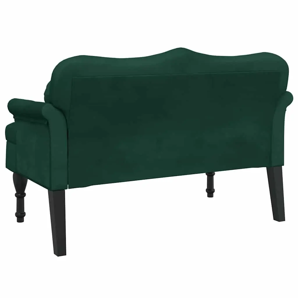 Bench for Living Room Dark Green Velvet 120.5L x 65W x 75H cm