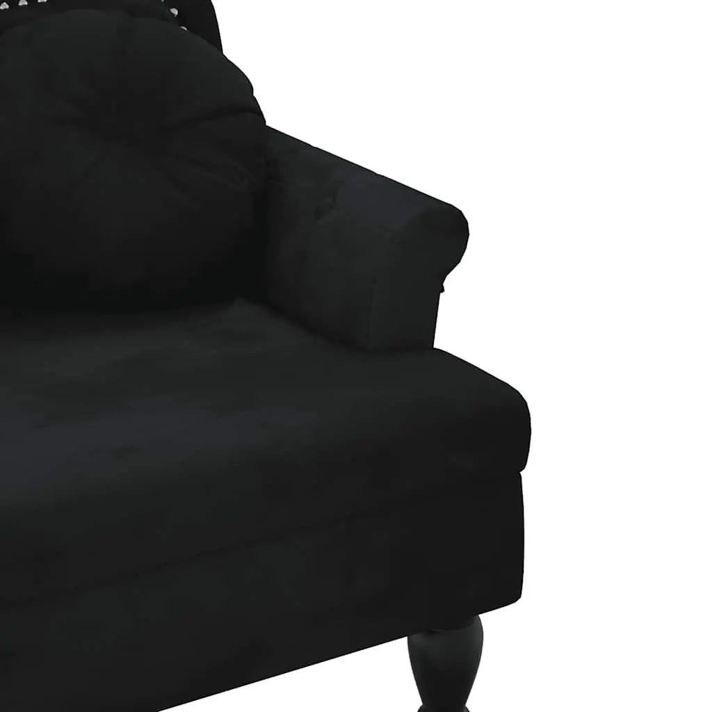 Bench for Living Room Bedroom Office Black Velvet 120.5 x 65 x 75 cm