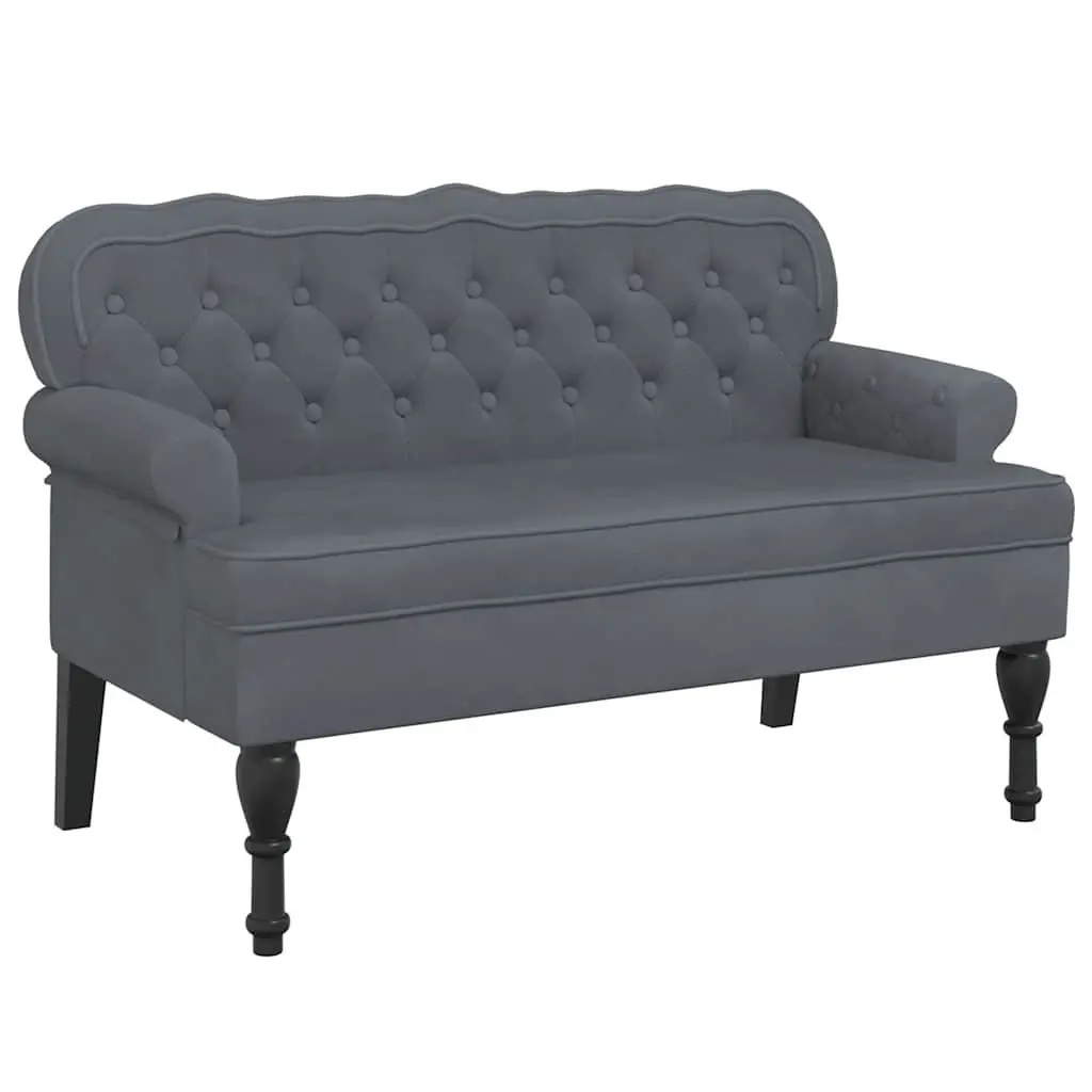 Velvet Bench for Living Room Grey 119.5 x 64.5 x 75 cm