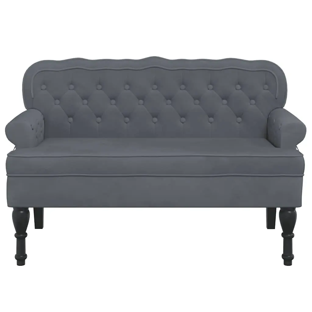 Velvet Bench for Living Room Grey 119.5 x 64.5 x 75 cm