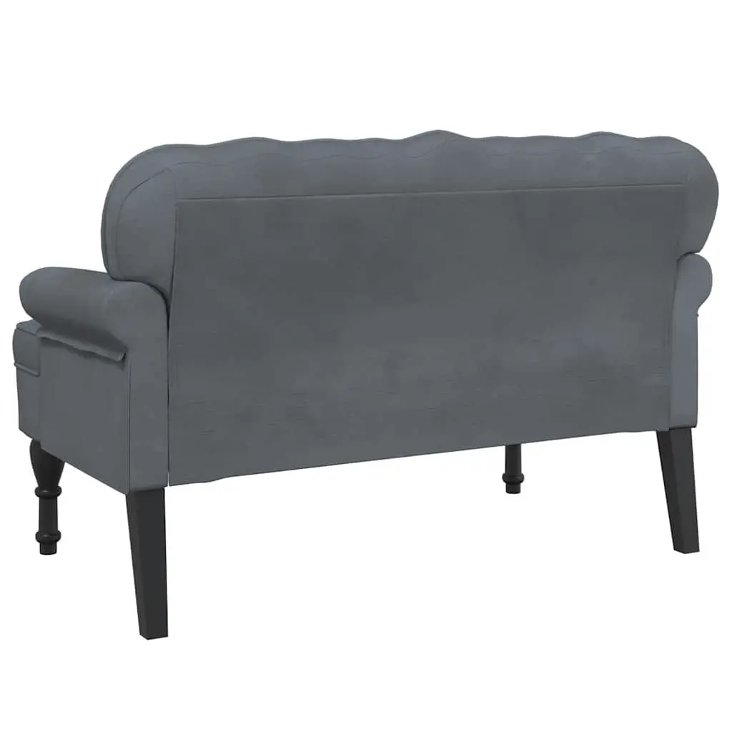 Velvet Bench for Living Room Grey 119.5 x 64.5 x 75 cm