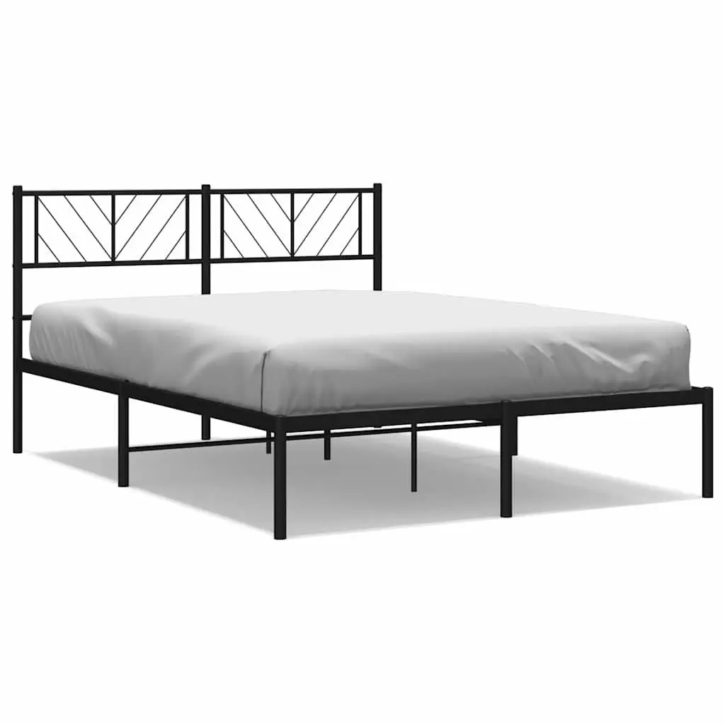 Metal Bed Frame Black 150x200 cm Bedroom