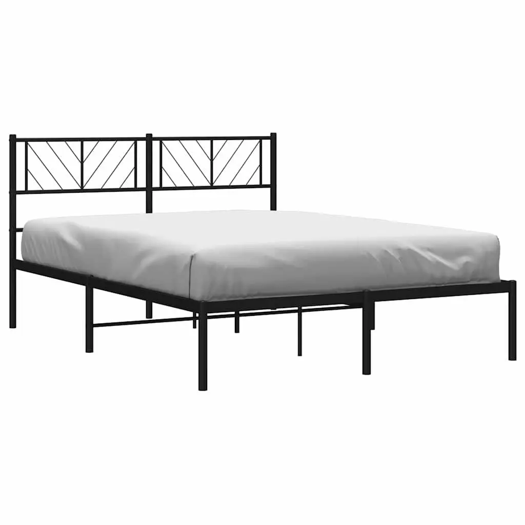 Metal Bed Frame Black 150x200 cm Bedroom