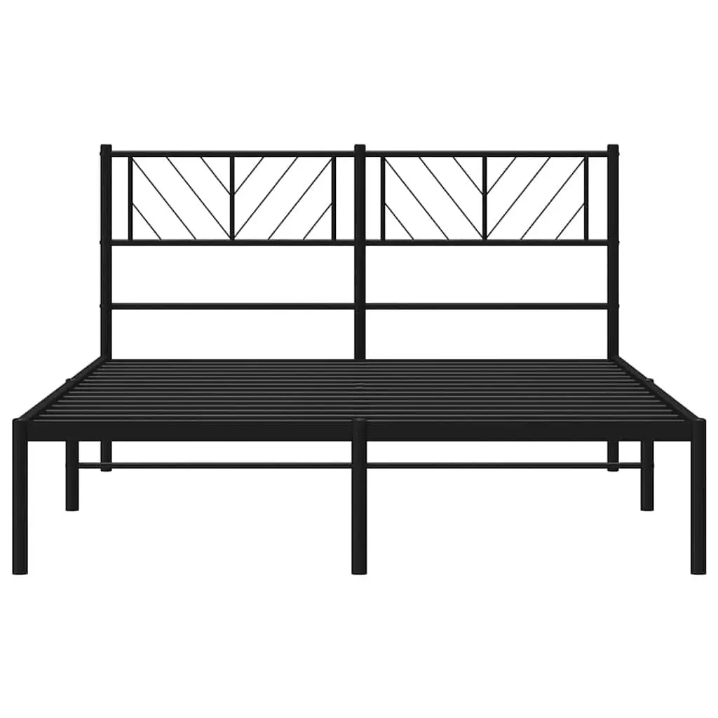 Metal Bed Frame Black 150x200 cm Bedroom
